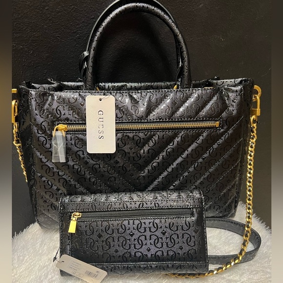 🖤🖤NWT-Guess Jania Quilted Small Girlfriend Satchel and matching Aveta wallet🖤 - Picture 10 of 15